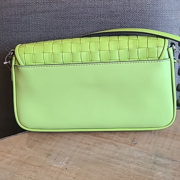 Michael Kors Bradshaw Lime Green Convertible Purse CrossBody Shoulder Woven NWOT - Picture 4 of 12